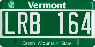 VT license plate LRB164