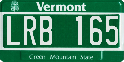 VT license plate LRB165