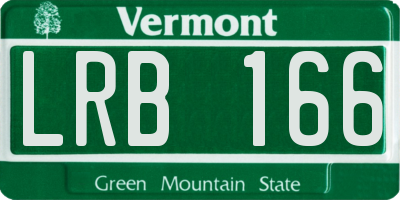 VT license plate LRB166