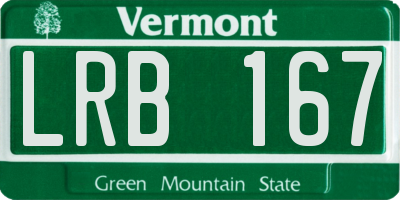 VT license plate LRB167