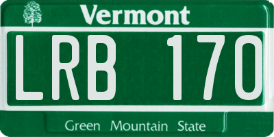 VT license plate LRB170