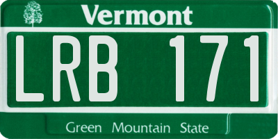 VT license plate LRB171