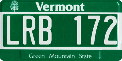 VT license plate LRB172