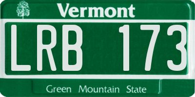 VT license plate LRB173