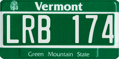 VT license plate LRB174