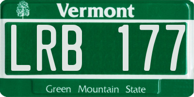 VT license plate LRB177