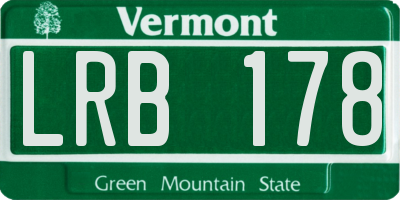 VT license plate LRB178