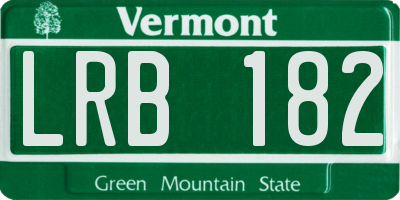 VT license plate LRB182