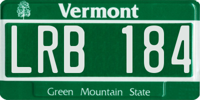VT license plate LRB184