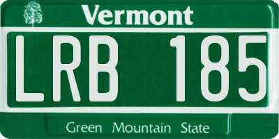 VT license plate LRB185