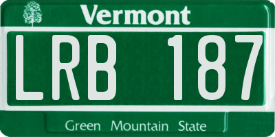 VT license plate LRB187