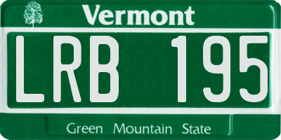 VT license plate LRB195