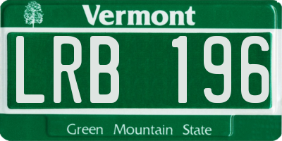 VT license plate LRB196