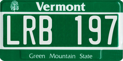 VT license plate LRB197