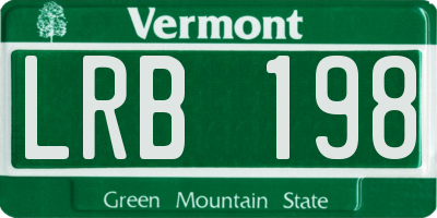 VT license plate LRB198