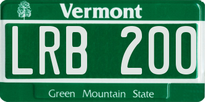 VT license plate LRB200