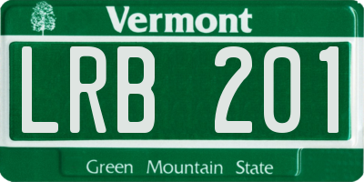 VT license plate LRB201