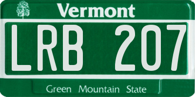 VT license plate LRB207