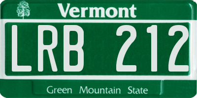 VT license plate LRB212