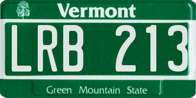 VT license plate LRB213