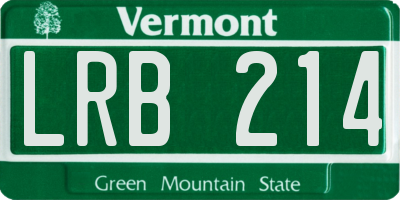 VT license plate LRB214