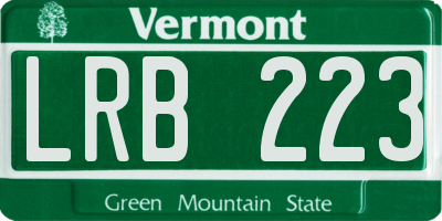 VT license plate LRB223