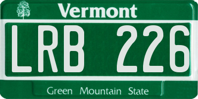 VT license plate LRB226