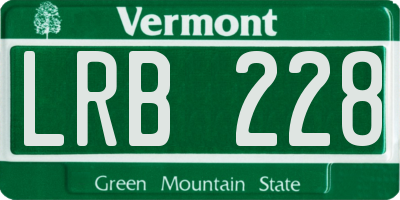 VT license plate LRB228