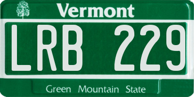 VT license plate LRB229