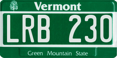 VT license plate LRB230