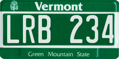 VT license plate LRB234
