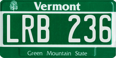 VT license plate LRB236
