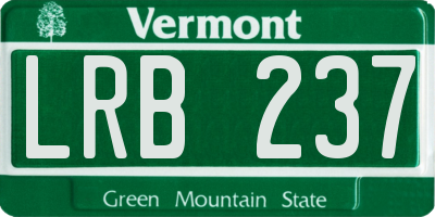 VT license plate LRB237