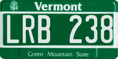 VT license plate LRB238