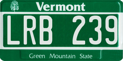 VT license plate LRB239