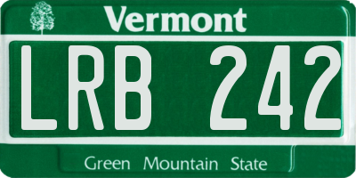 VT license plate LRB242