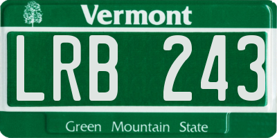 VT license plate LRB243