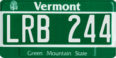 VT license plate LRB244