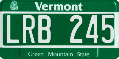 VT license plate LRB245