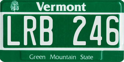 VT license plate LRB246