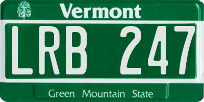 VT license plate LRB247