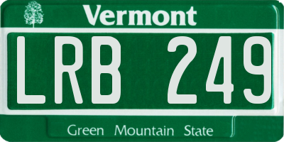 VT license plate LRB249