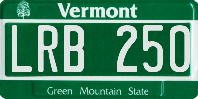 VT license plate LRB250