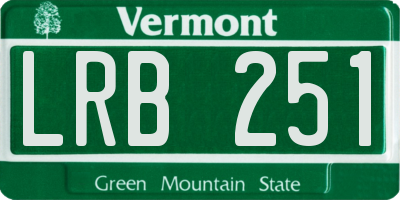 VT license plate LRB251