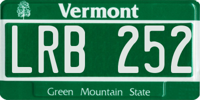 VT license plate LRB252