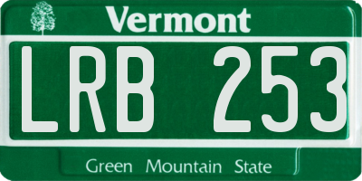VT license plate LRB253