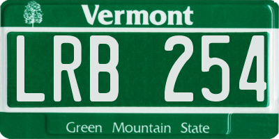 VT license plate LRB254