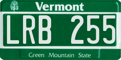 VT license plate LRB255