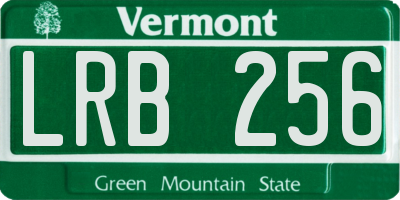 VT license plate LRB256