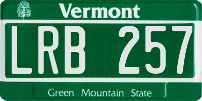 VT license plate LRB257